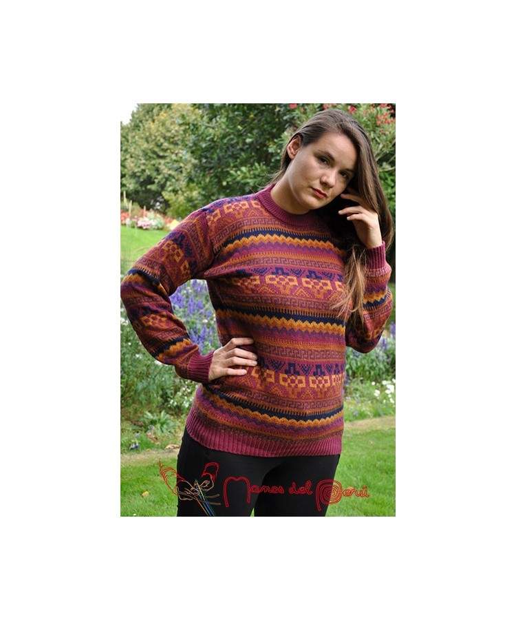 Pull-over grand taille bordeaux