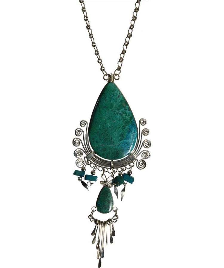 Authentique collier pierre turquoise
