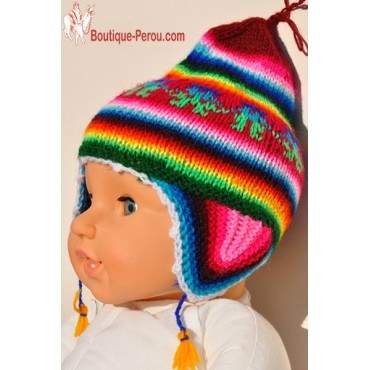 Chullo - bonnet péruvien pour bébé