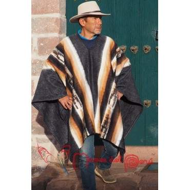 Poncho homme gris anthracite