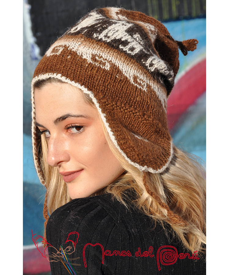Bonnet d'hiver tricote a la main - Bonnets peruviens - FEMME - Boutique  Pérou