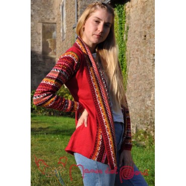 Cardigan ouvert rouge