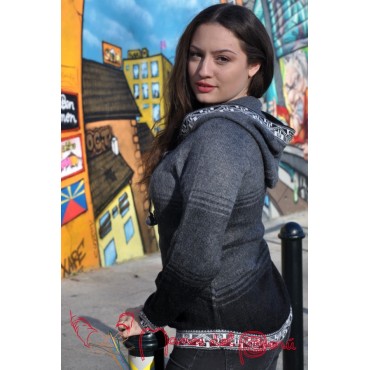 Pull à capuche Gris indien