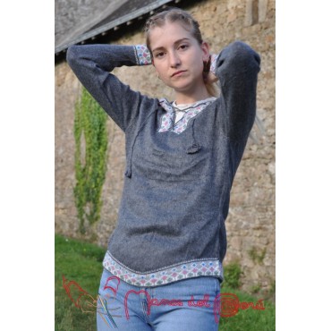 Pull à capuche gris costeño