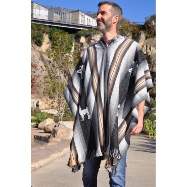 Poncho Huanca gris souris