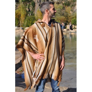 Poncho alpaga couleur guanaco