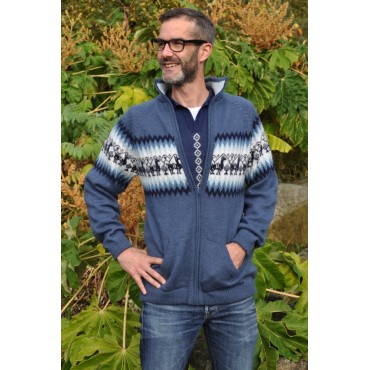 Cardigan en laine d'alpaga col montant