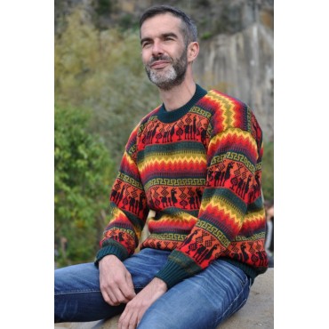 Pull jacquard soleil des Andes