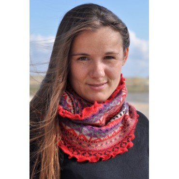 Echarpe alpaga rouge indien