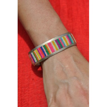 Bracelet métal argenté et...
