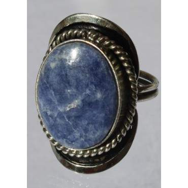 Bague reglable en pierre lapis-lazuli