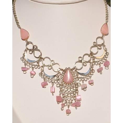 Authentique collier des Andes quartz rose