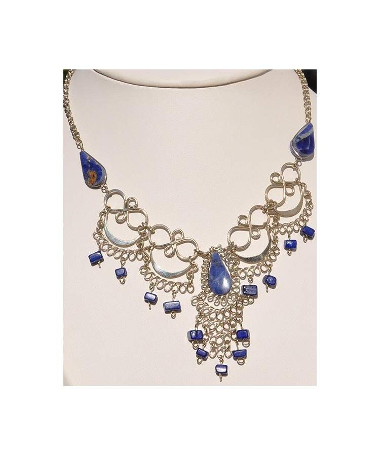 Authentique collier des Andes pierre lapis-lazuli
