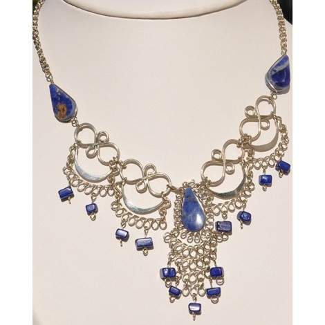 Authentique collier des Andes pierre lapis-lazuli