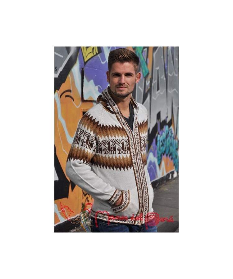 Veste à capuche beige