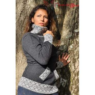 Pull col montant gris anthracite