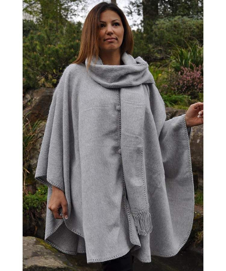 Manteau cape gris