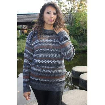 Pull-over grand taille gris anthracite