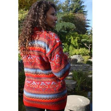 Pull-over grand taille rouge bordeaux
